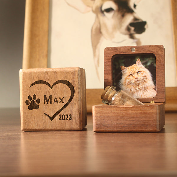 Custom Wooden Pet fur Keepsake,Wooden pet ashes box,Personalized pet loss sympathy gift,Dog memorial,Cat Keepsake Gift,Pet Loss Gifts